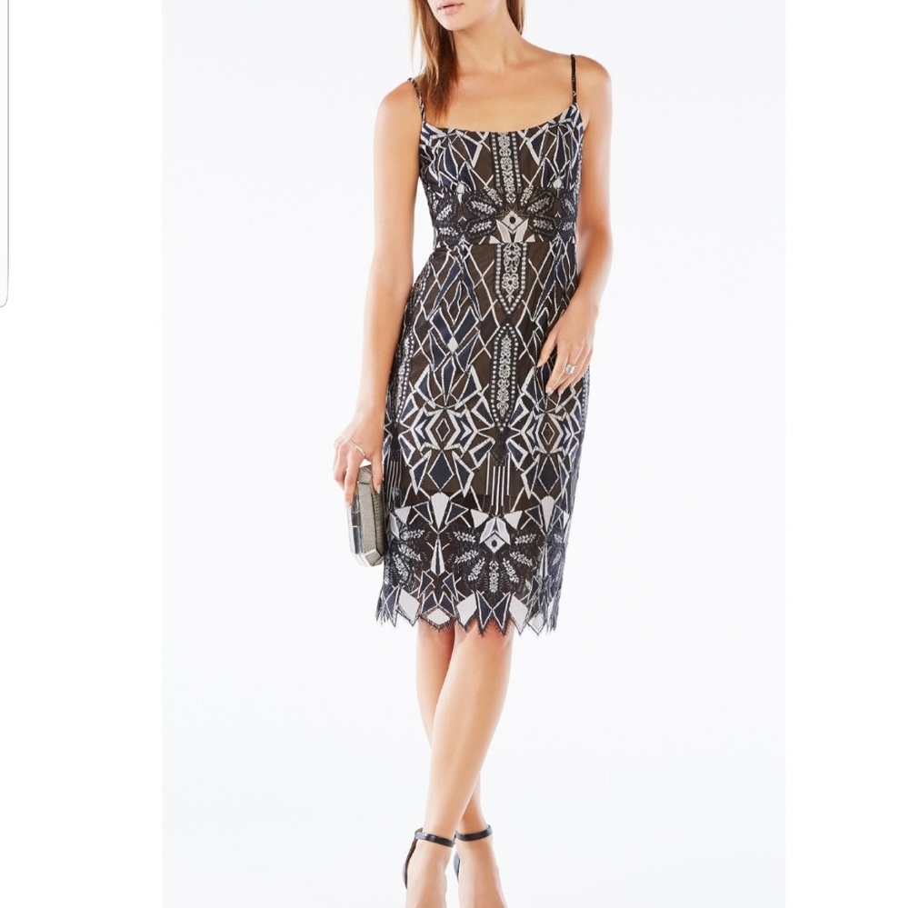 NWOT Bcbg Max Azria Alese Deco Lace Dress Size 8